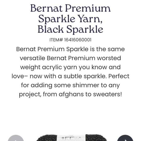 Bernat Premium Yarn in Black and Gold metallic tone - Picture 9 of 14